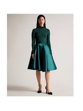 Ted Baker London | Dresses | Ted Baker Olive Green Leather Puff Sleeve Mini  Dress Size | Poshmark